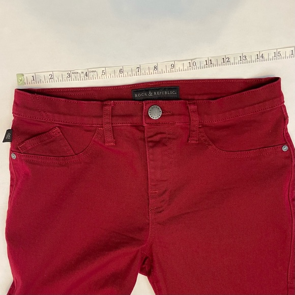 Rock & Republic Kashmiere Skinny Red Jeans Sz 10M - Picture 4 of 10
